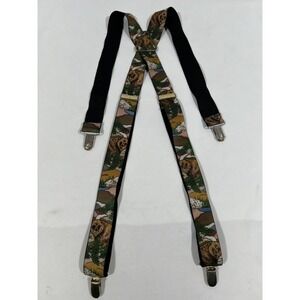 Pelican Suspenders Mens OS Multicolor Elastic Bear X Back Workwear Heritage